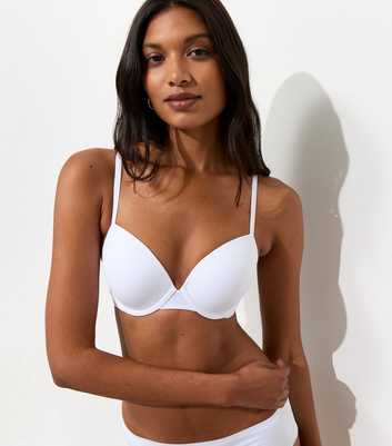 White Smooth Adjustable Strap T-Shirt Bra