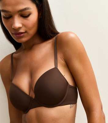 Dark Brown Smooth Adjustable Strap T-Shirt Bra