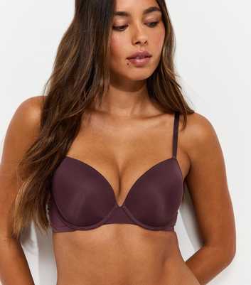 Dark Purple Smooth Adjustable Strap T-Shirt Bra
