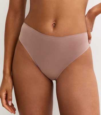 Pink Smooth Bonded High Waist Brazilian Briefs