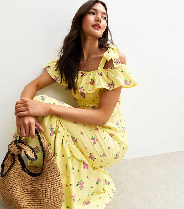 knee length dresses for ladies Edith Midi Dress - Lemon main image 1