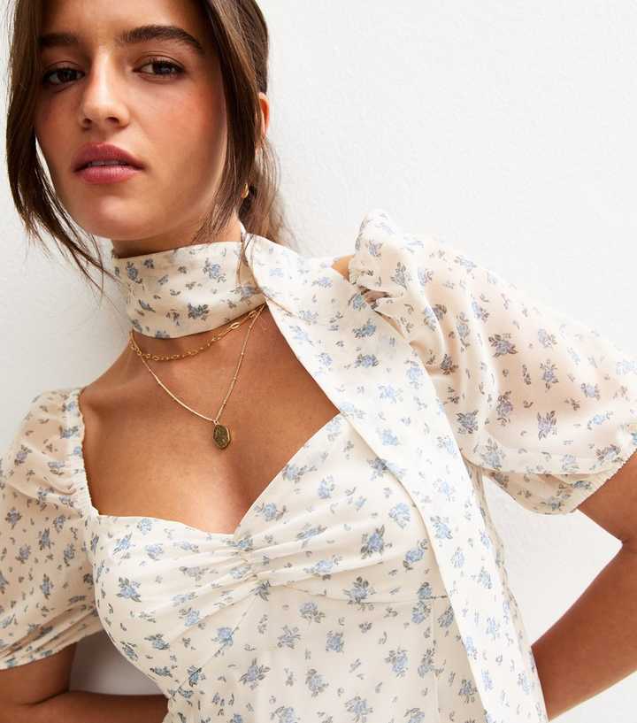 sachin and babi light blue dress Dolce & Gabbana Camellia-Print Pleated Silk-Chiffon Mini Dress
