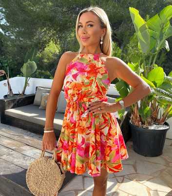 AX Paris Multicolour Tropical Print Drawstring Waist Mini Dress