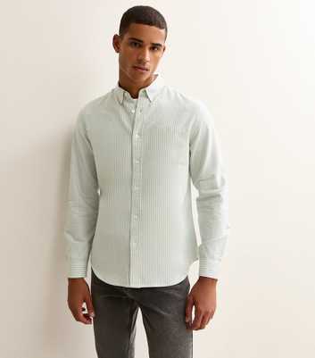 Green Regular Fit Striped Oxford Shirt