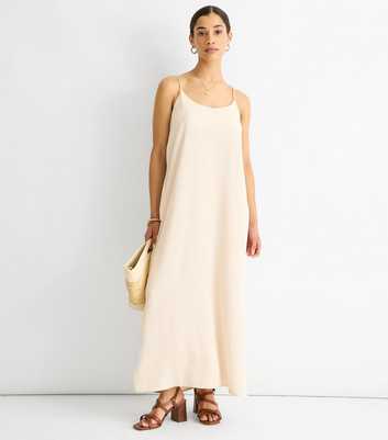 Gini London Cream Scoop Neck Maxi Dress