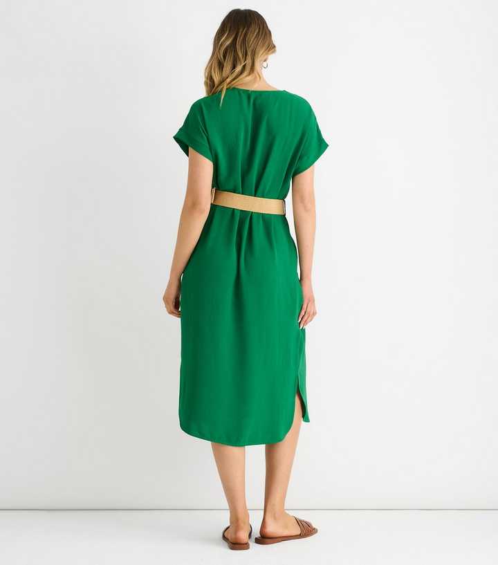 Gini London Green Oversized Midi Dress | New Look