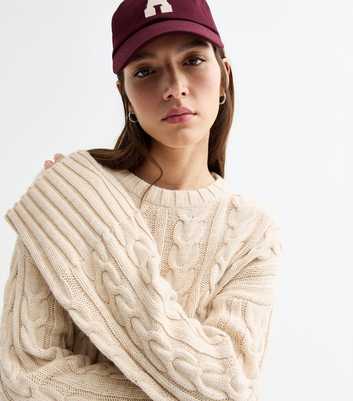 Tokyo Doll Cream Oversized Cable Knit Jumper