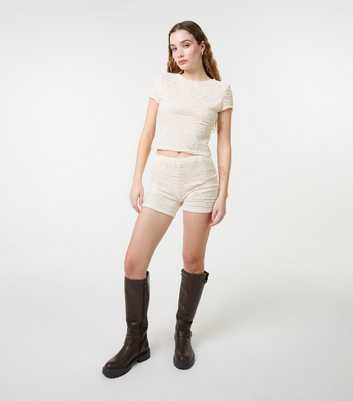 Pink Vanilla Stone Textured Mini Shorts