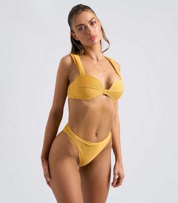 Urban Bliss Bright Yellow Ribbed Underwire Bikini Top