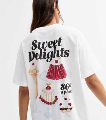 White Sweet Delights Print T-Shirt