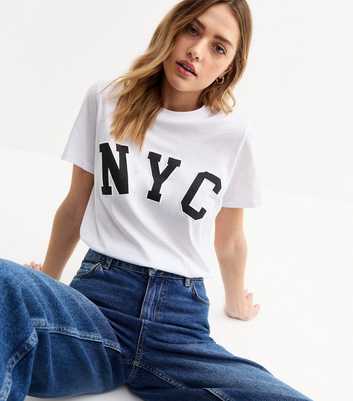 White NYC Print T-Shirt