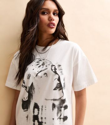 White Billie Eilish Print Oversized T-Shirt | New Look