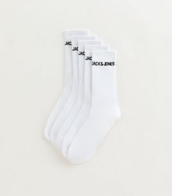 Jack Jones Pack of White Branded Ribbed Tube Socks New Look