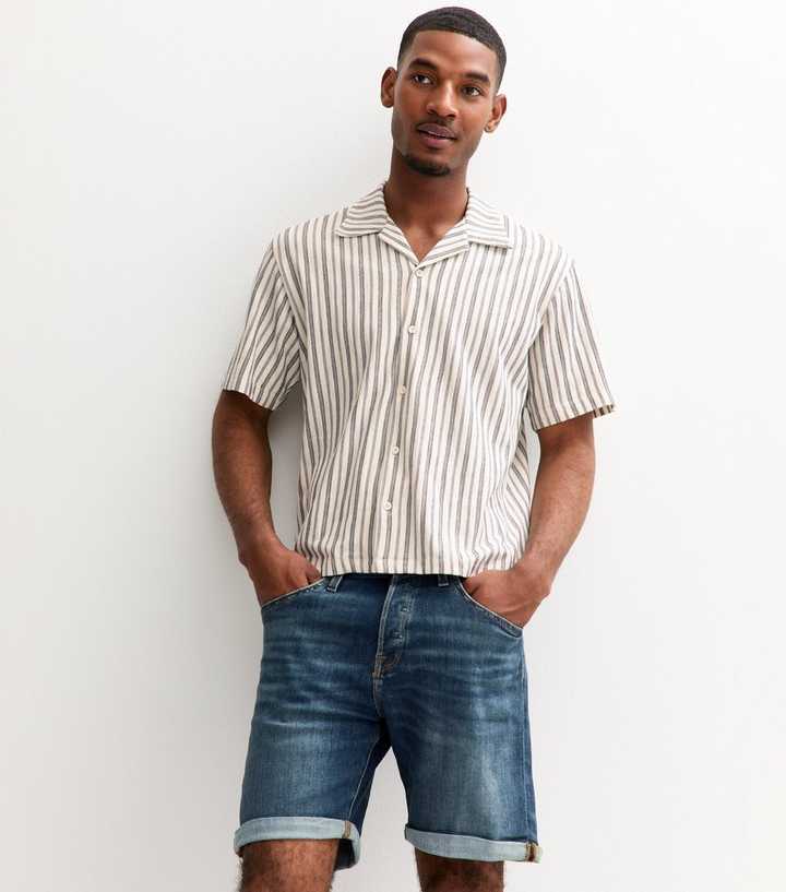 Jack & Jones Blue Turned Up Cuff Denim Shorts