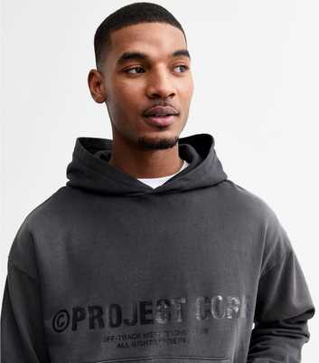 Jack & Jones Washed Black Printed Hoodie