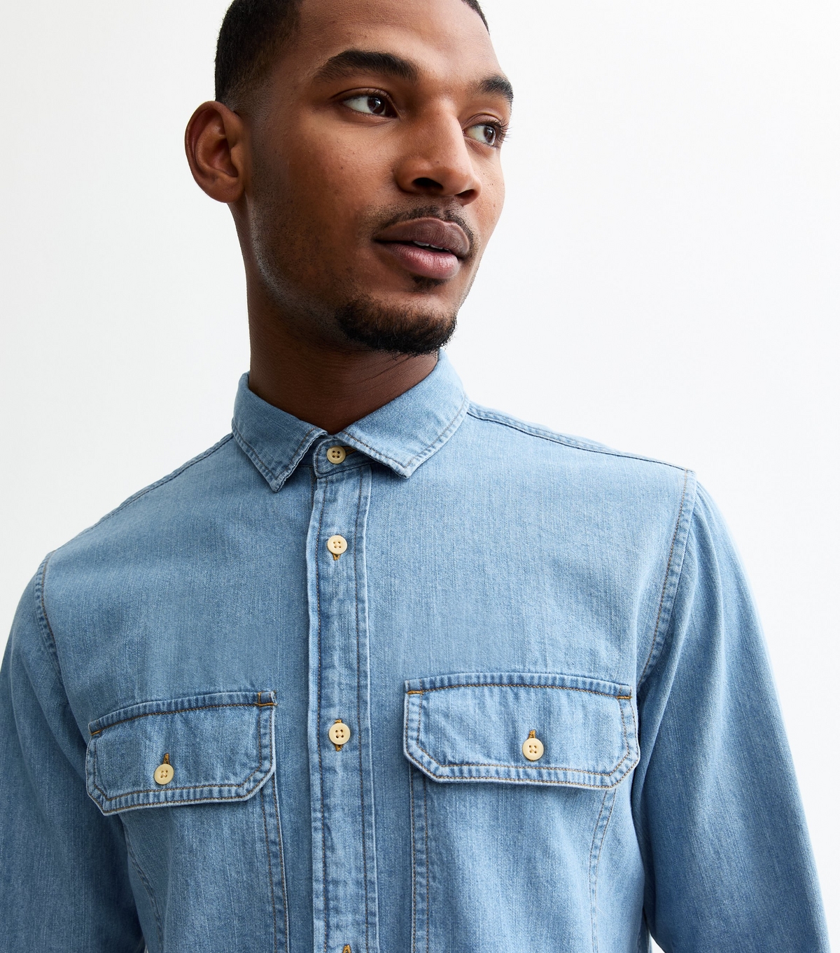 Men's Light Blue Denim Long Sleeve Shirt Jack & Jones New Look