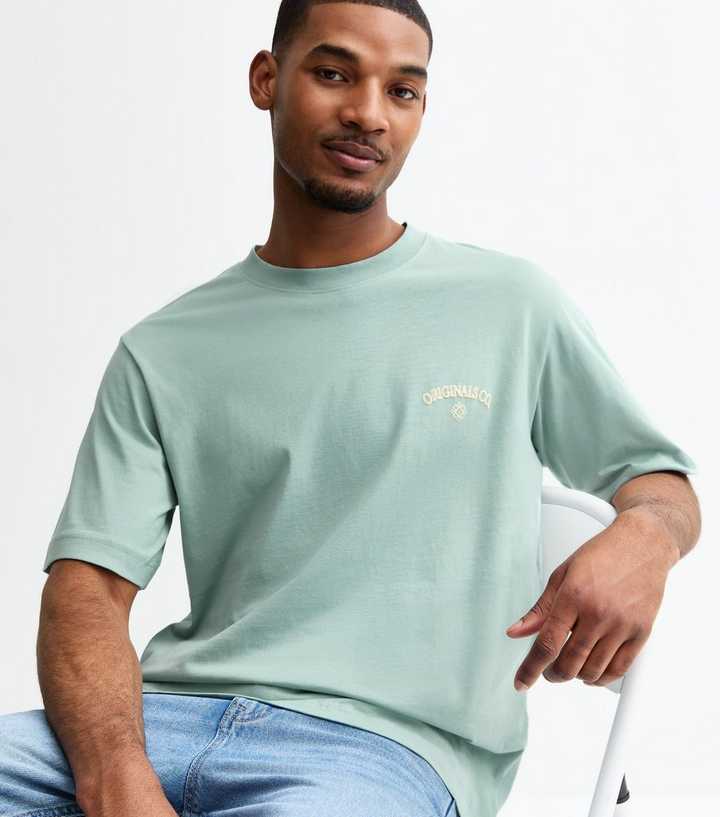 Jack & Jones Mint Green Printed Crew Neck T-Shirt
