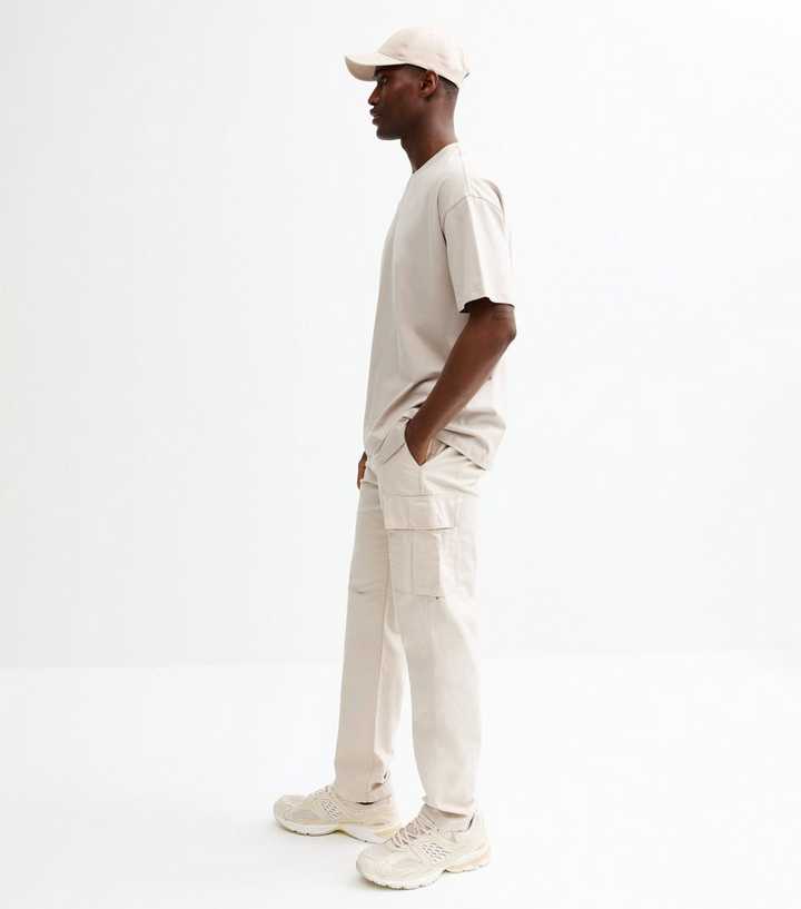 Jack & Jones Cream Slim Fit Cargo Trousers