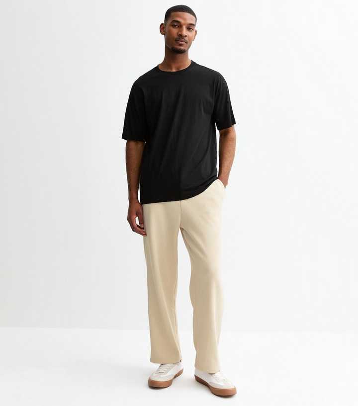 Jack & Jones Cream Straight Leg Ribbed Trousers