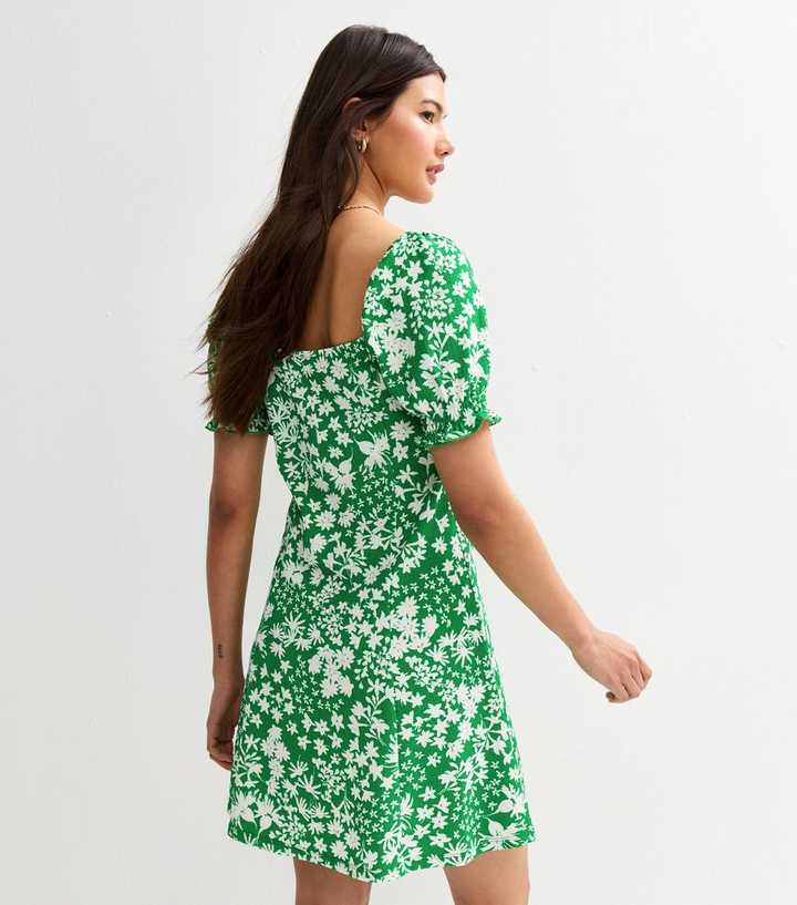 flowering garden tree green mini dress Strapless Long Chiffon A-Line Prom Dress with Drape– PromGirl main image 1