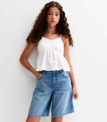 Girls Distressed Denim Jorts