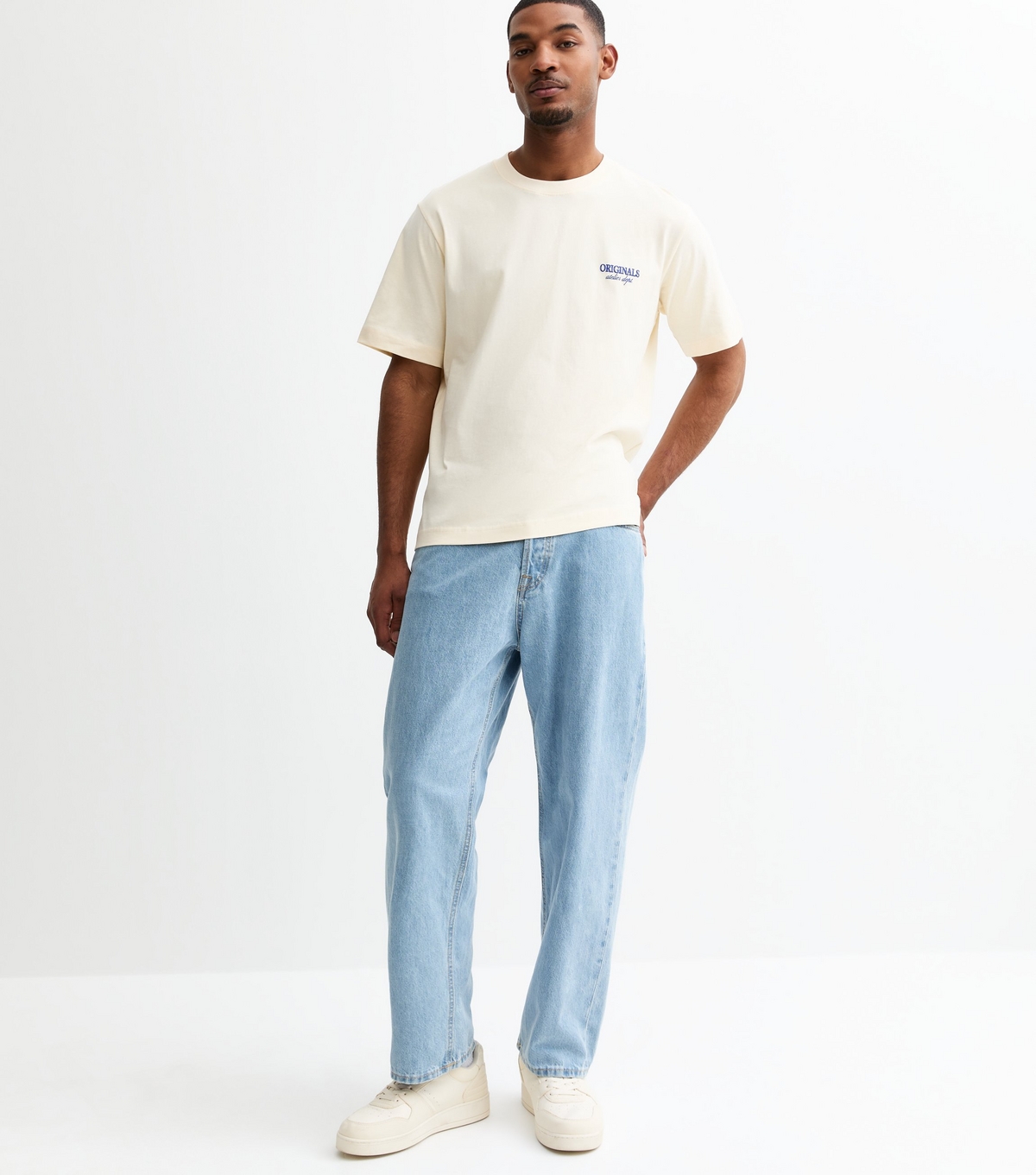 Men's Blue Straight Leg Relaxed Fit Jeans Jack & Jones New Look