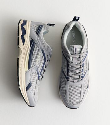 Jack & jones Grey Panelled Mesh Trainers | New Look Jack & jones Grey Panelled Mesh Trainers | New Look