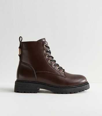 Brown Lace Up Ankle Boots