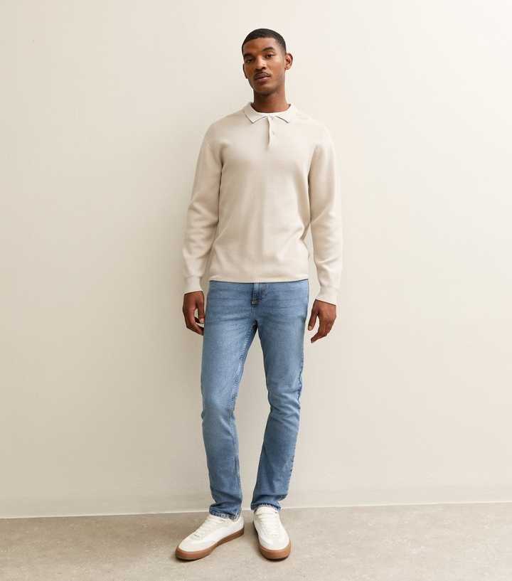 Mid Blue Slim Fit Stretch Jeans
