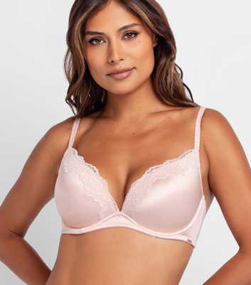 Dorina Light Pink Lace Trimmed Plunge Bra