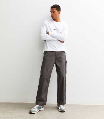 Jack & Jones Grey Relaxed Cargo Trousers