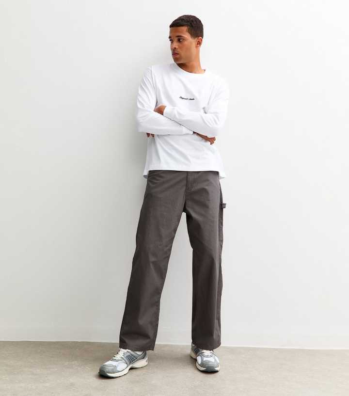 Jack & Jones Grey Relaxed Cargo Trousers