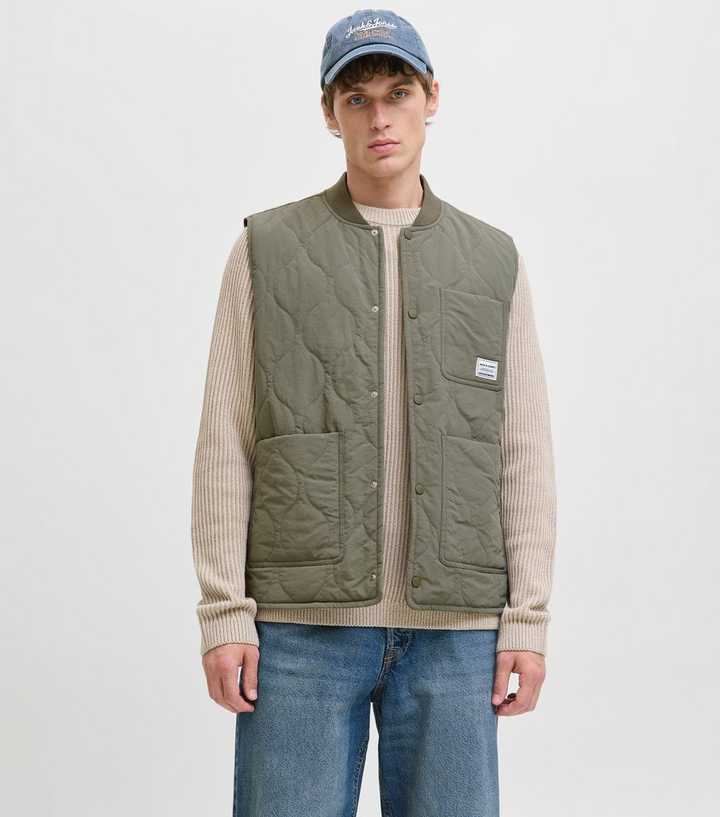 Jack & Jones Green Regular Fit Quilted Liner Vest