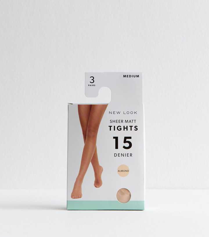 Cream Pack of 3 Sheer Matt 15 Denier Tights