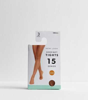 3 Pack Tan Sheer Matt 15 Denier Tights