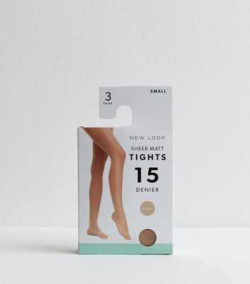 Light Brown Pack of 3 Sheer Matt 15 Denier Tights