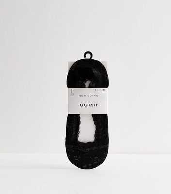 Black Lace Footsie Socks