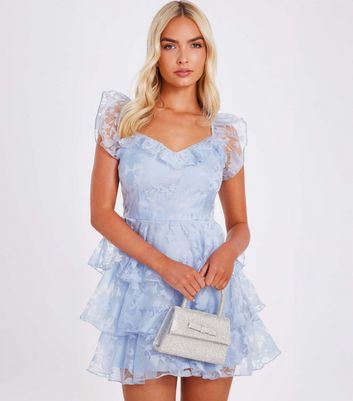 chinese dress ladies Barely There Lace Dress Blue
