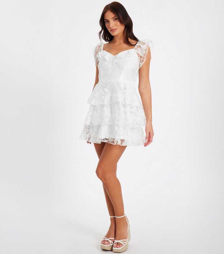 chinese dress ladies The Kiara Dress in White Chantilly Lace 4 / White Chantilly Lace main image 1