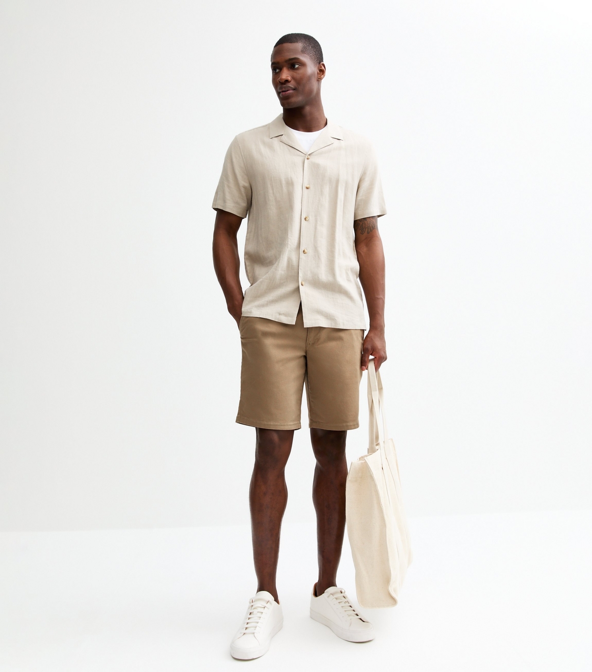 Farah Men's Cream Beige Regular Knee Length Short New Look 32R