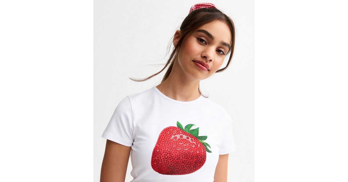 T-shirt Kids White 'Strawberry'
