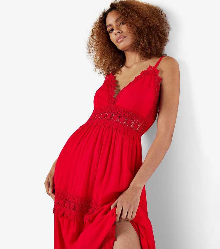 strapless open back dress Square Neckline Black and Red Vintage Prom Dress  daisystyledress