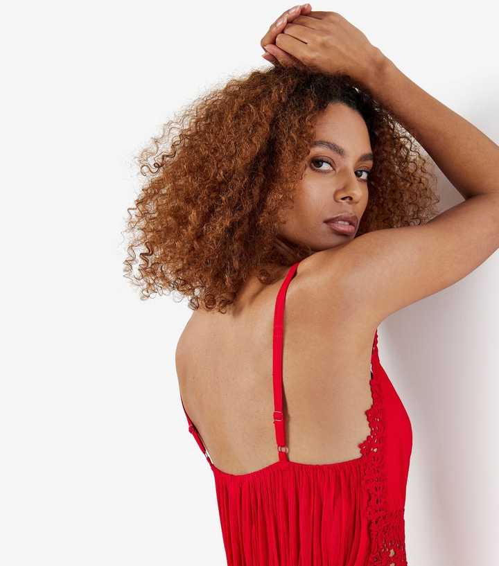 Apricot Bright Red Crinkle Cami Maxi Dress | New Look Apricot Bright Red Crinkle Cami Maxi Dress | New Look