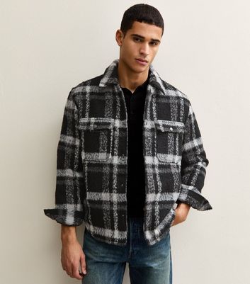 Only & Sons Black Regular Check Shirt Jacket | New Look