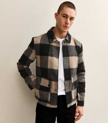 Only & Sons Cream Checked Brushed Jacket