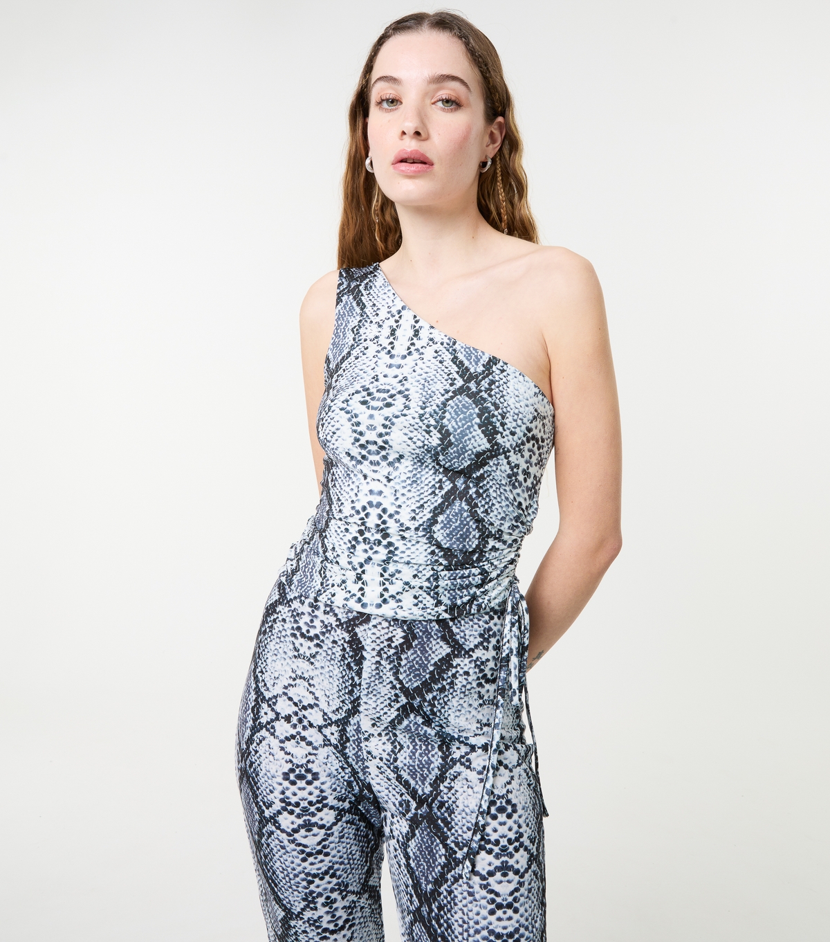 Women's Multicoloured Snake Print Asymmetric Top Pink Vanilla New Look