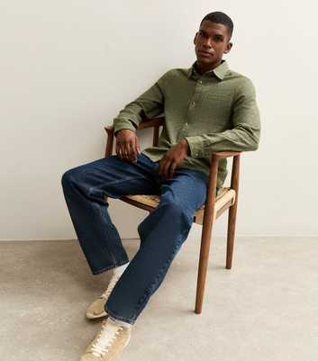 Green Regular Fit Long Sleeve Marl Shirt