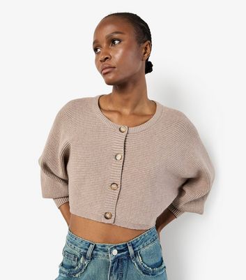 Apricot Mid Brown Batwing Sleeve Crop Cardigan New Look
