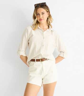 Gini London Cream Striped Shirt