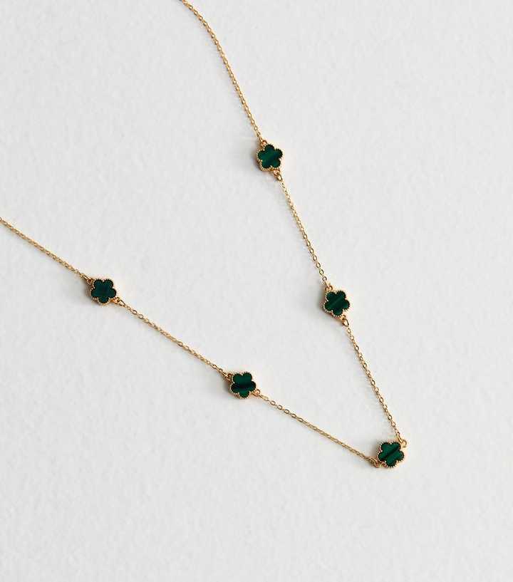 Green Flower Pendant Necklace